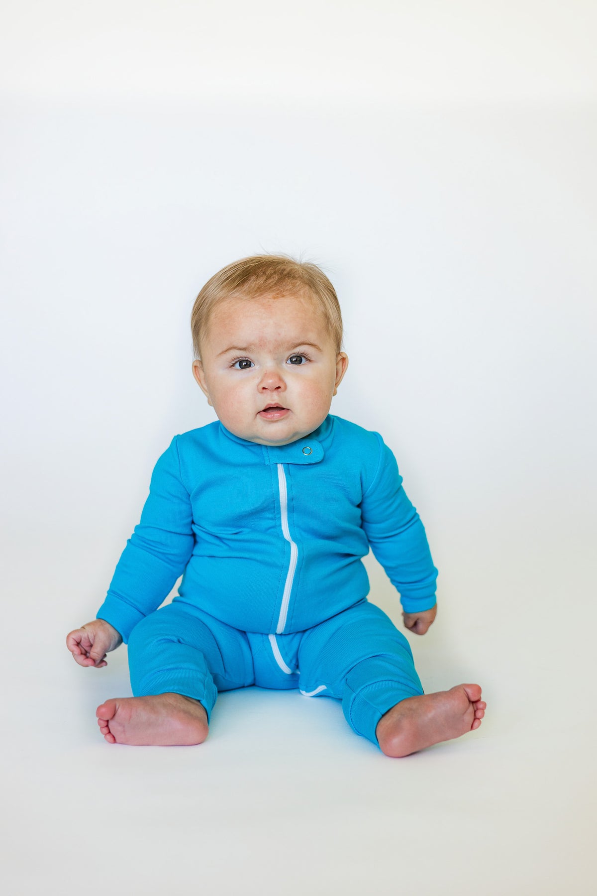 Super-Soft Organic Cotton Footless Zip Footie| Turquoise