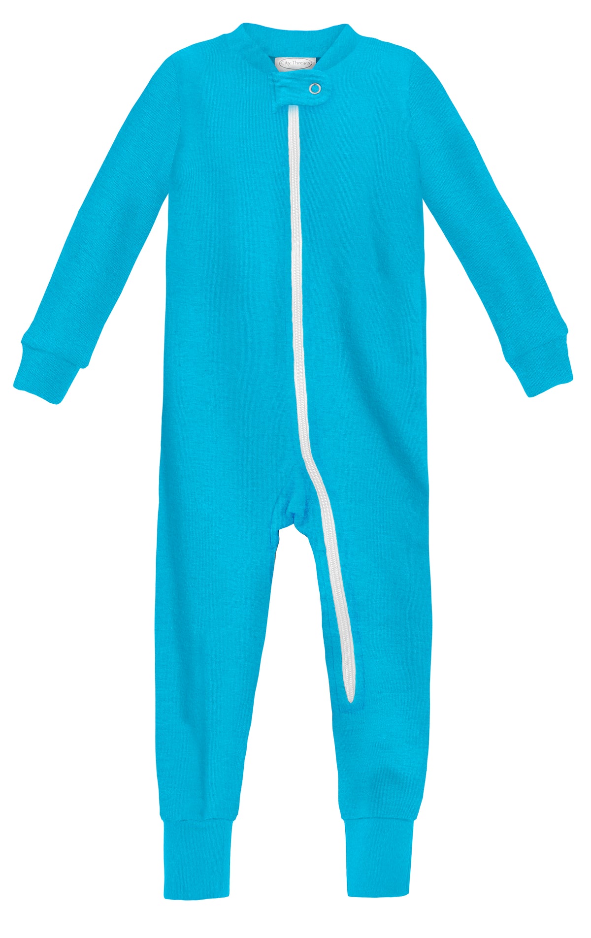 Super-Soft Organic Cotton Footless Zip Footie| Turquoise