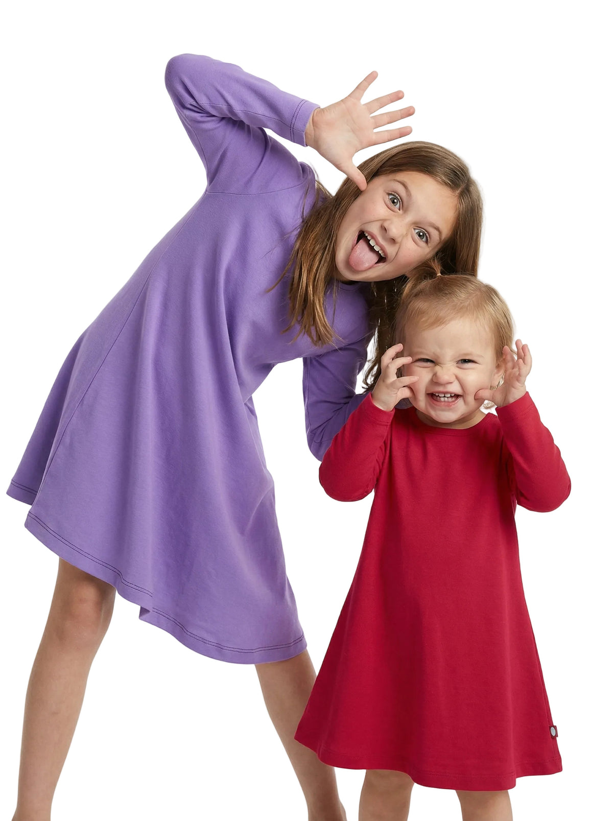 Girls Soft Cotton Long Sleeve Baby Rib Dress | Black