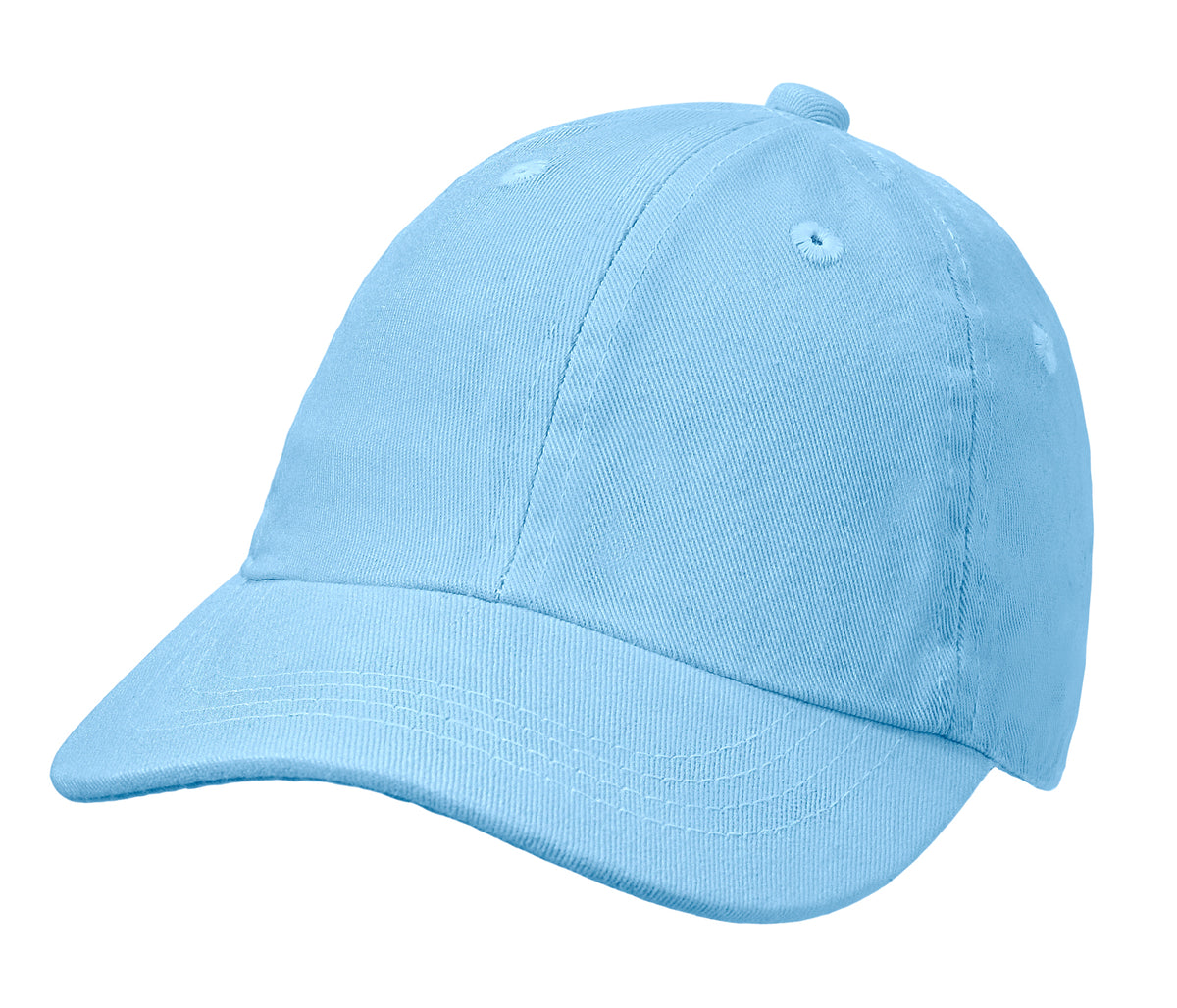 Boys and Girls 100% Cotton Twill UPF 50+ Baseball Hats with Matching Stitch (Dyed &amp; Finished in USA*)