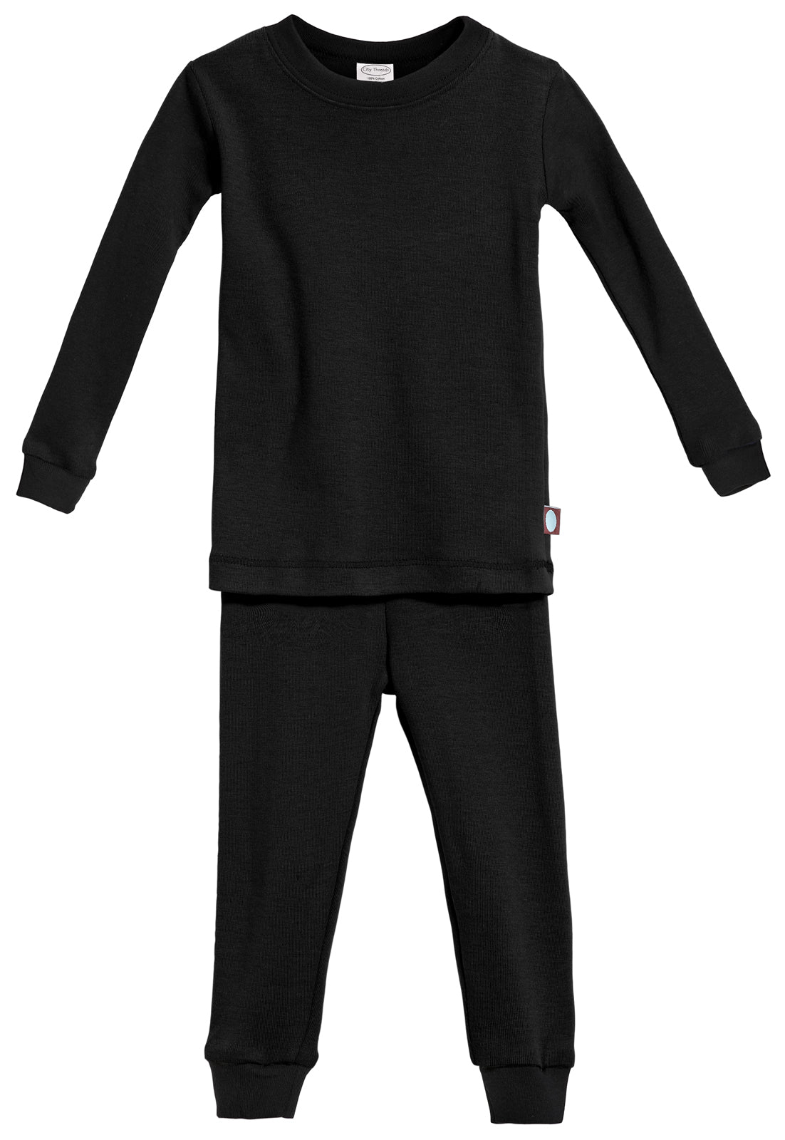 Kid&#39;s Organic Cotton Snug Fit Pajama Sets-Seconds| Damage - Black