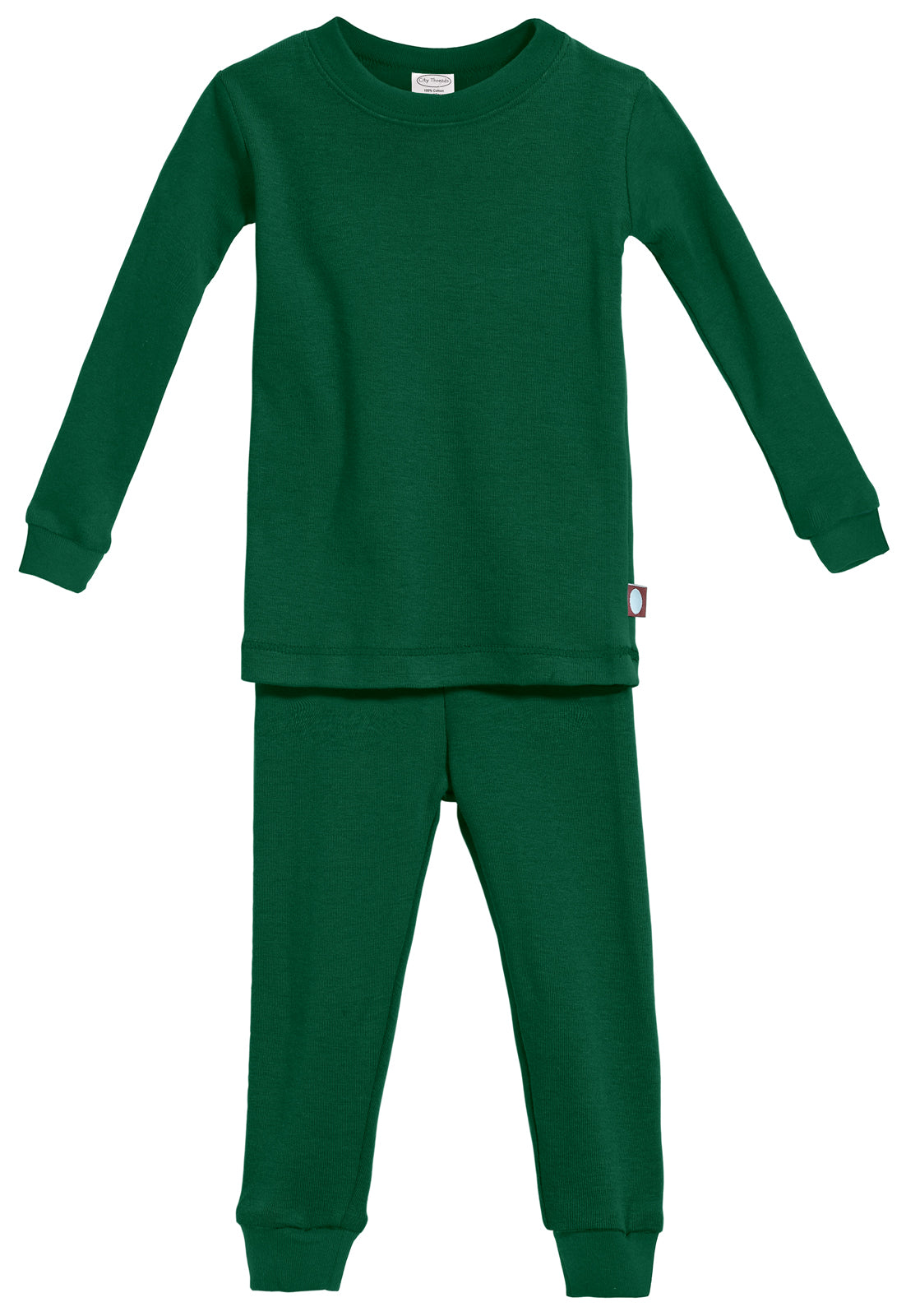 Kid&#39;s Organic Cotton Snug Fit Pajama Sets-Seconds| Damage - Forest Green