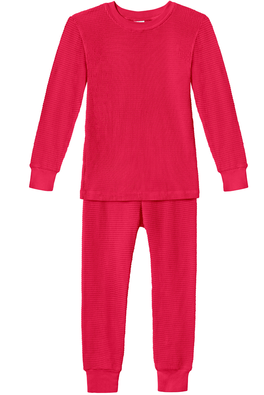 Boys and Girls 100% Cotton Soft & Warm Heavier Thermal Long John Set | Candy Apple