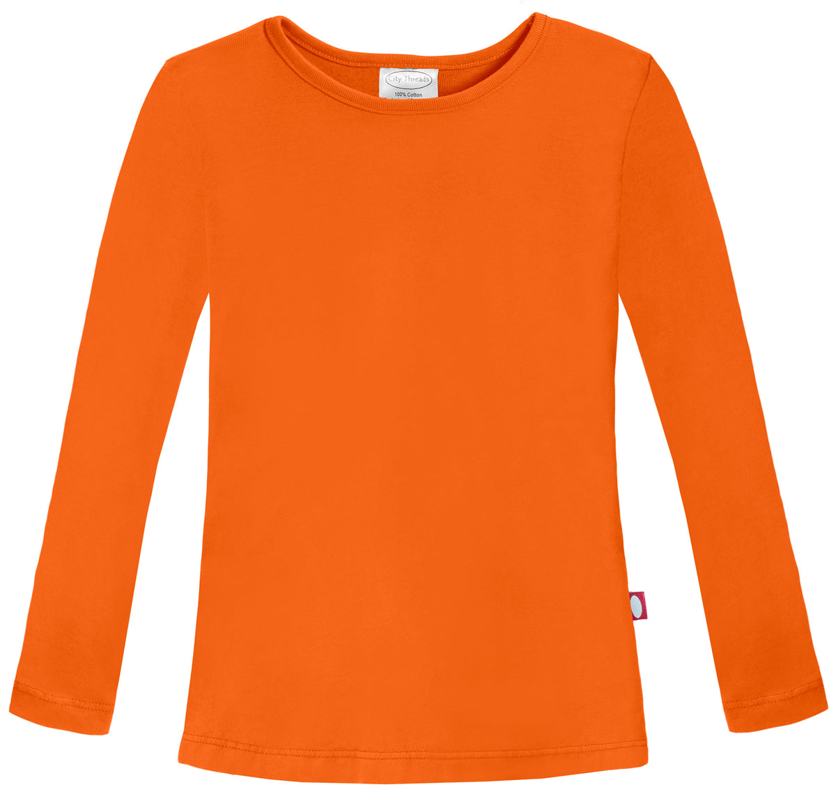 Girls Soft Cotton Jersey Long Sleeve Tee | Orange