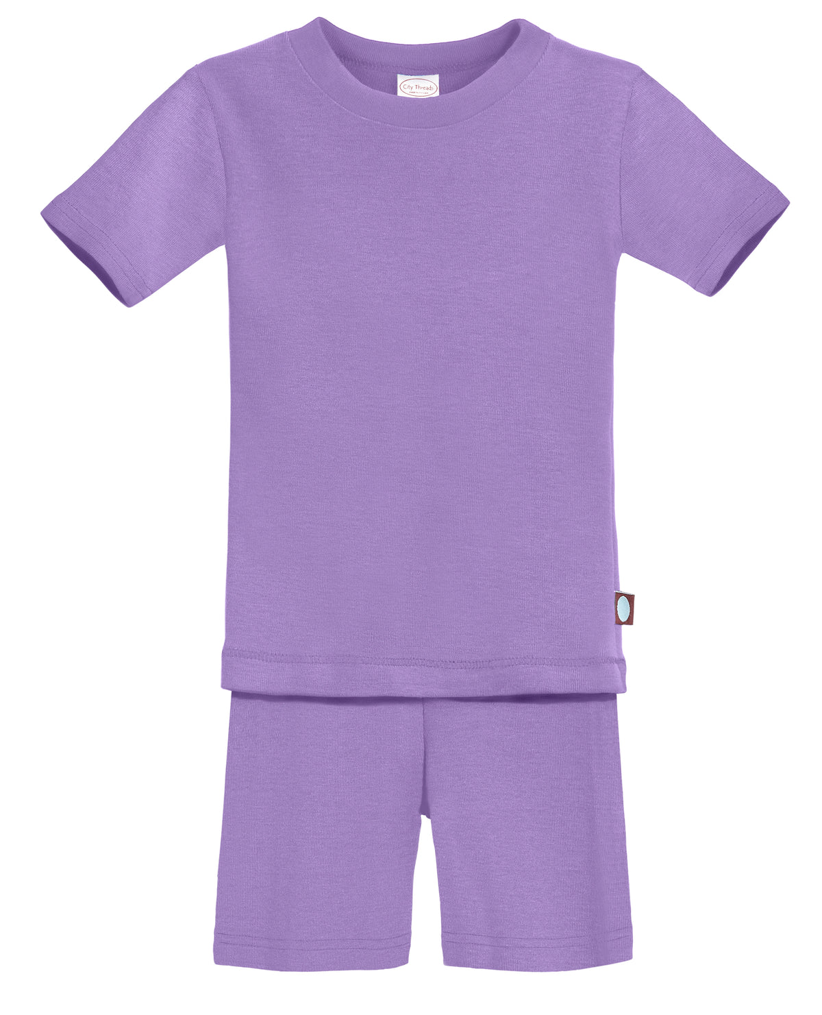 Boys and Girls Soft Organic Cotton Short Sleeve Snug Fit Pajama Set | Deep Purple
