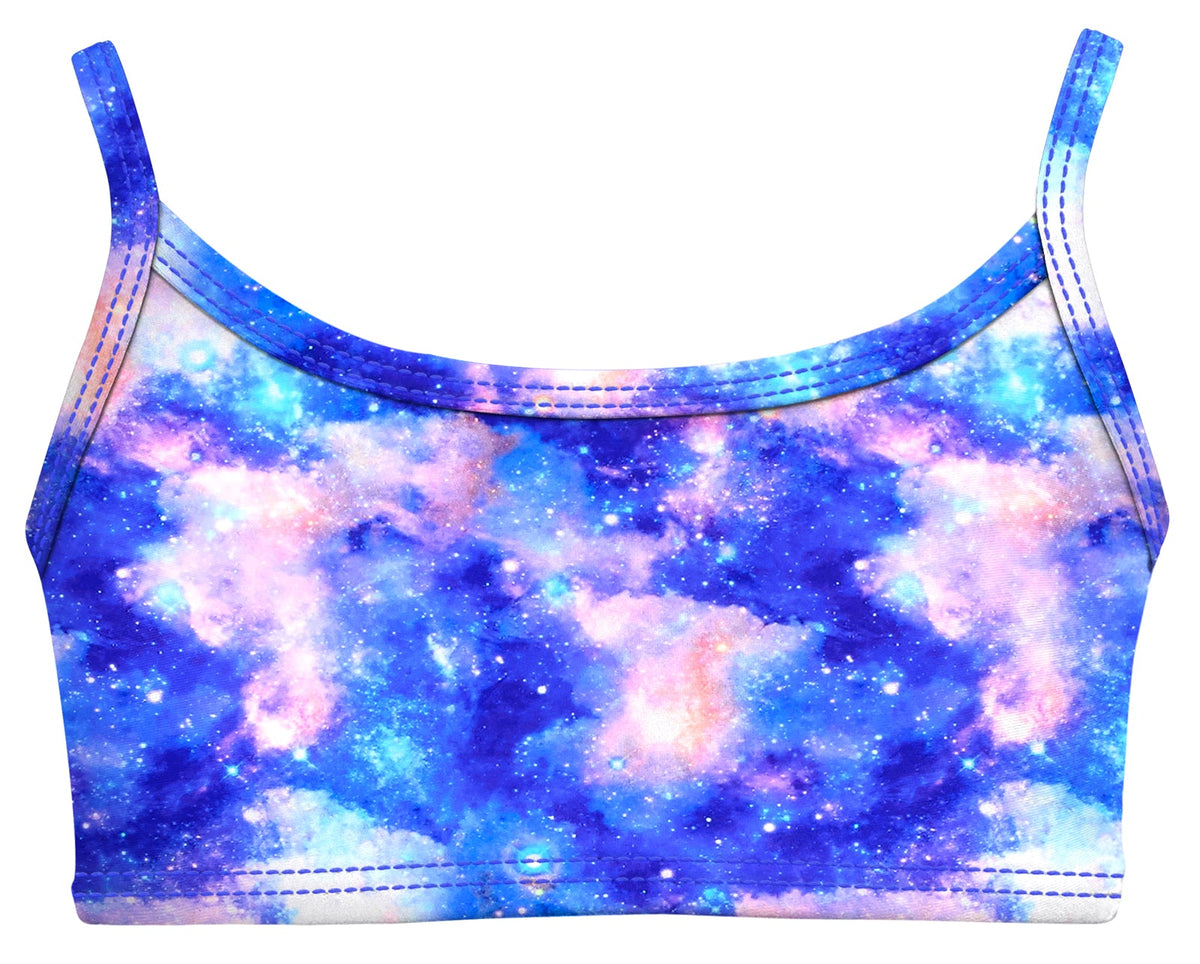 Girls UPF 50+ Printed Bikini Swim Top | Galaxy Swim
