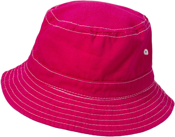 Wharf Hat , Boys and Girls 100% Cotton Twill UPF 50+ | Hot Pink / M (6-18m) - Kids Cap, USA Made, Sun Protection, City Threads