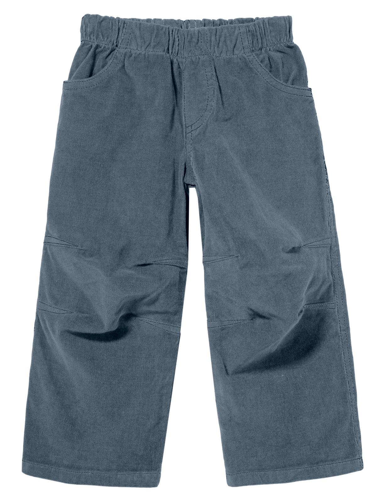 Soft Stretch Cord Pants With Knee Articulation - Matching Stitch | Concrete