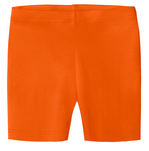 Girls Soft 100% Cotton Bike Shorts | Orange - City Threads USA
