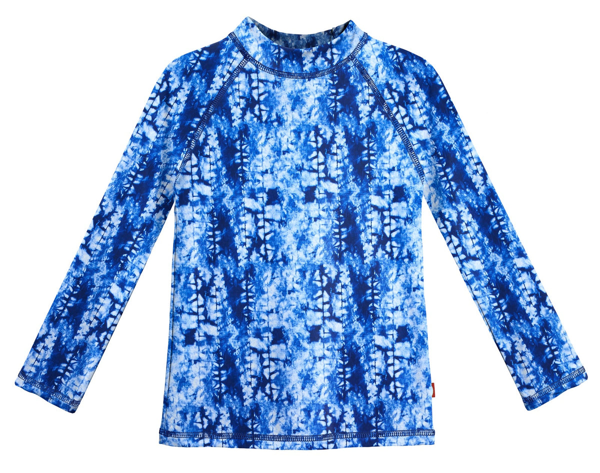 Girls UPF 50+ Printed Long Sleeve Rashguard | Water Cascade