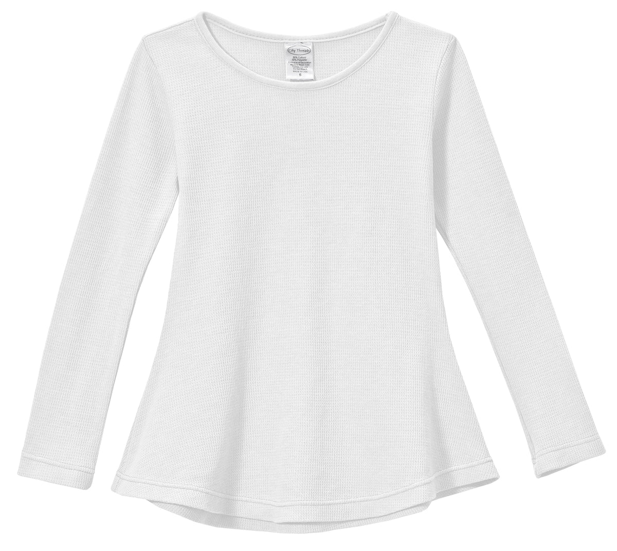Girls Soft & Cozy Thermal Long Sleeve Tunic | White