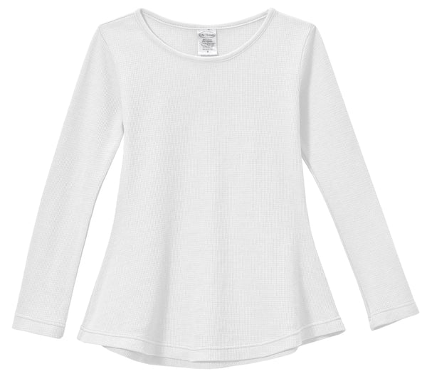 Girls Thermal Long Sleeve Tunic Shirt Cotton Polyester Blend 50/50