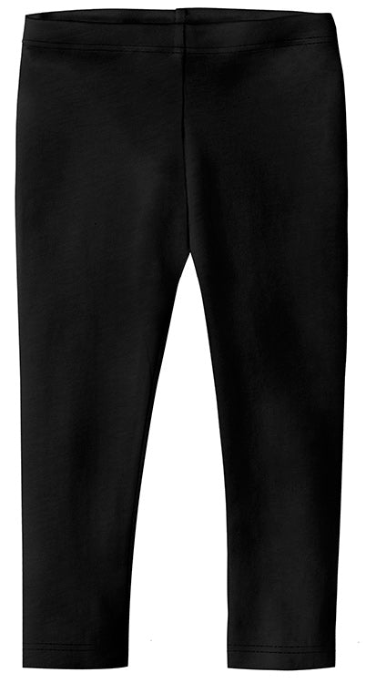 Girls Soft 100% Cotton Capri Leggings | Black