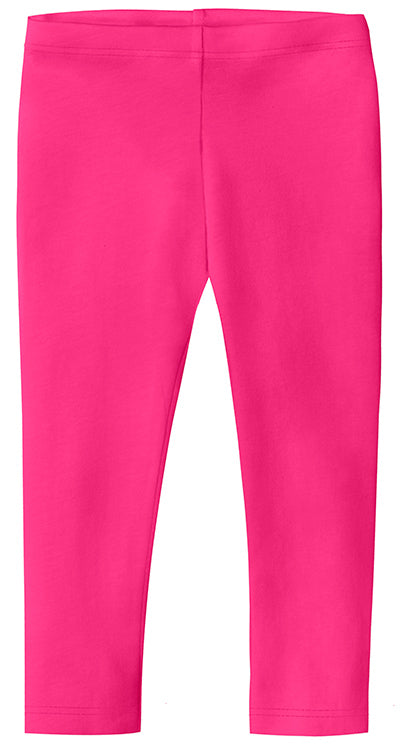 Girls Soft 100% Cotton Capri Leggings | Hot Pink