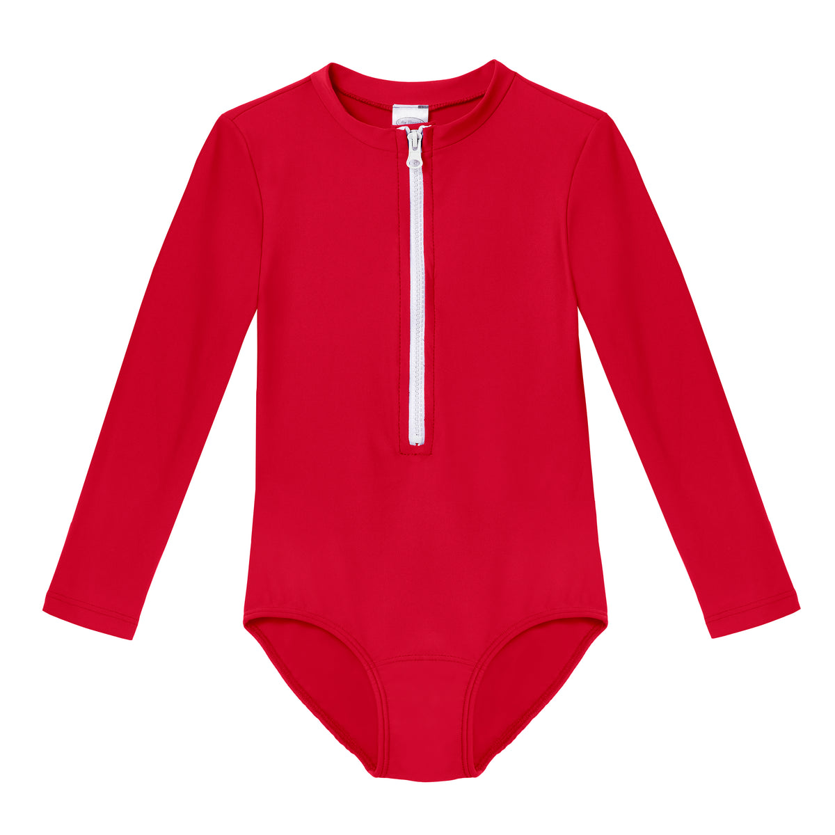 Girls UPF 50+ One-Piece Long Sleeve Swimsuit | Red
