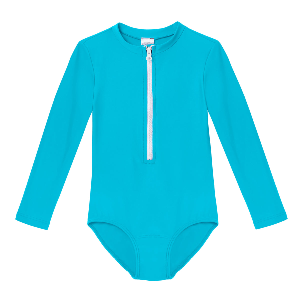 Girls UPF 50+ One-Piece Long Sleeve Swimsuit | Turquoise