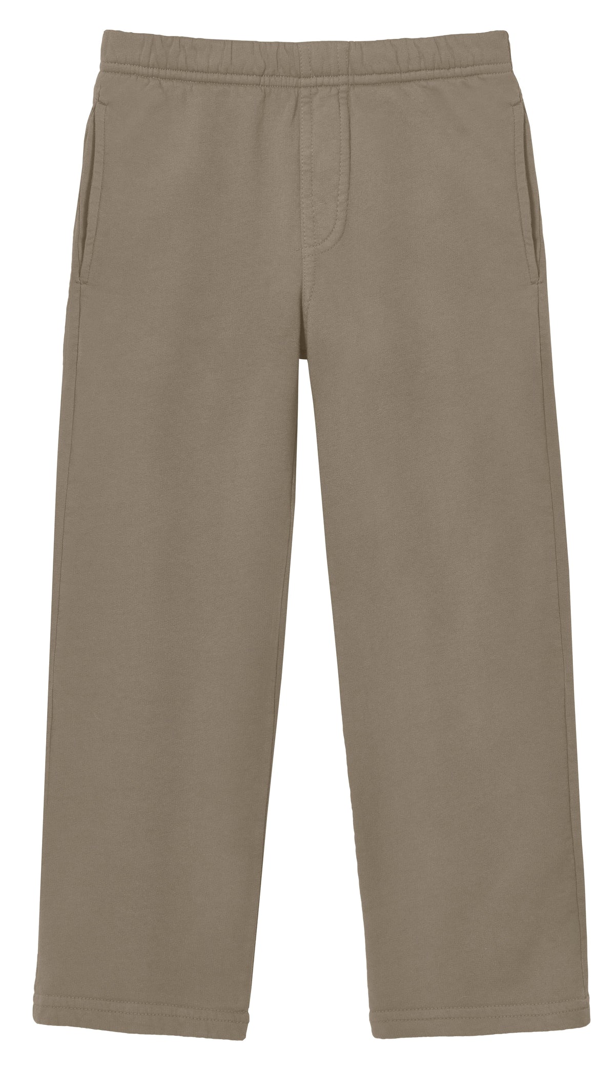 Boys Lightweight Soft Cotton Fleece Straight Leg Pocket Pant | Dark Khaki