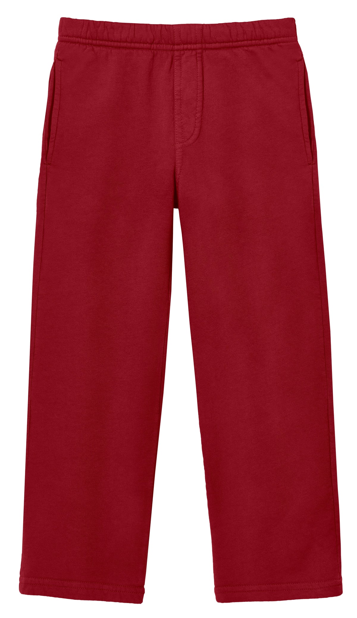 Boys Lightweight Soft Cotton Fleece Straight Leg Pocket Pant | Red