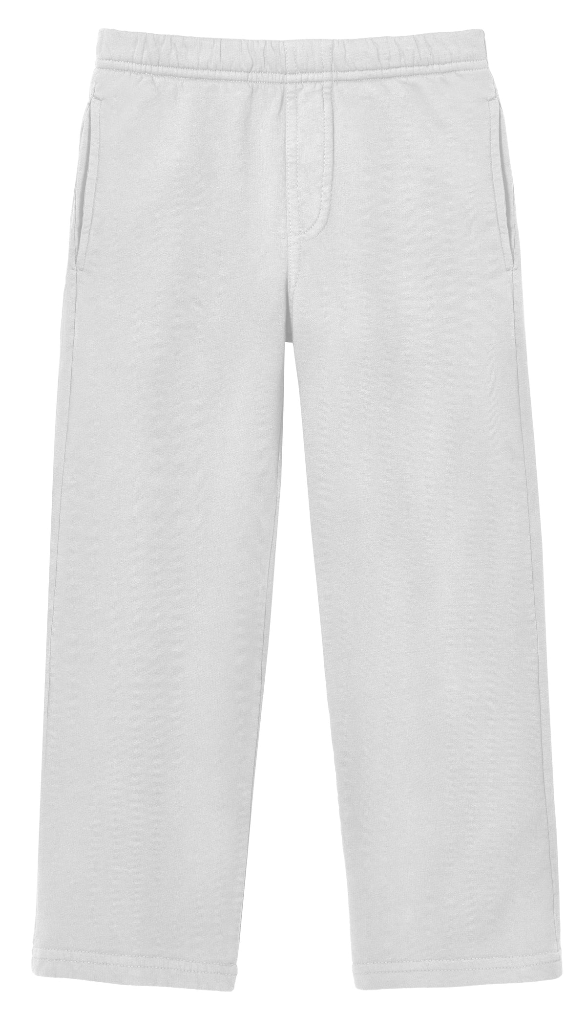 Boys Lightweight Soft Cotton Fleece Straight Leg Pocket Pant | White