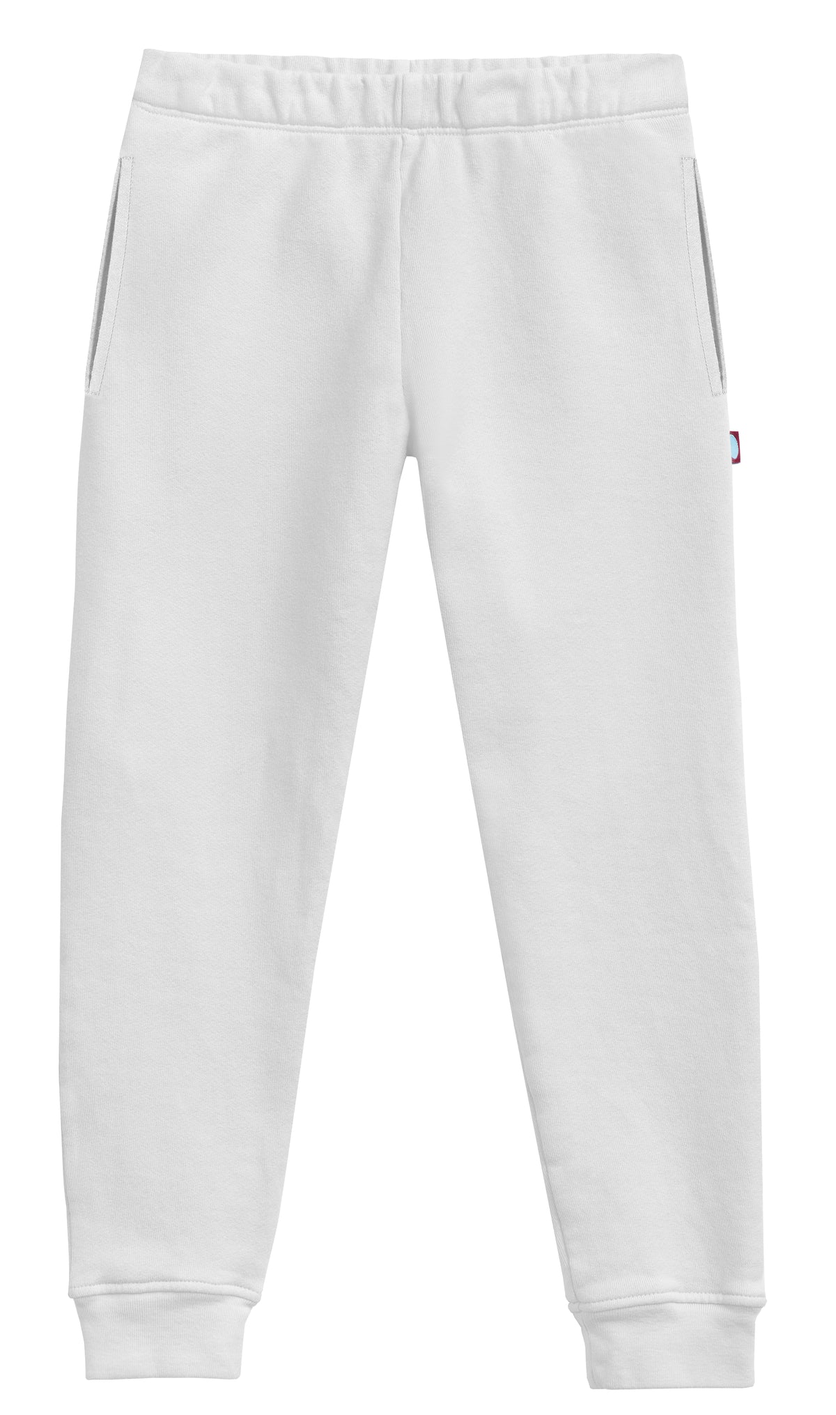 Boys and Girls Lightweight Soft Cotton Fleece Pocket Jogger | White