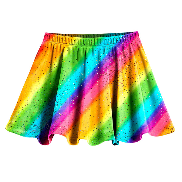 Girls Novelty Circle Skirt Rainbow Sparkle City Threads USA