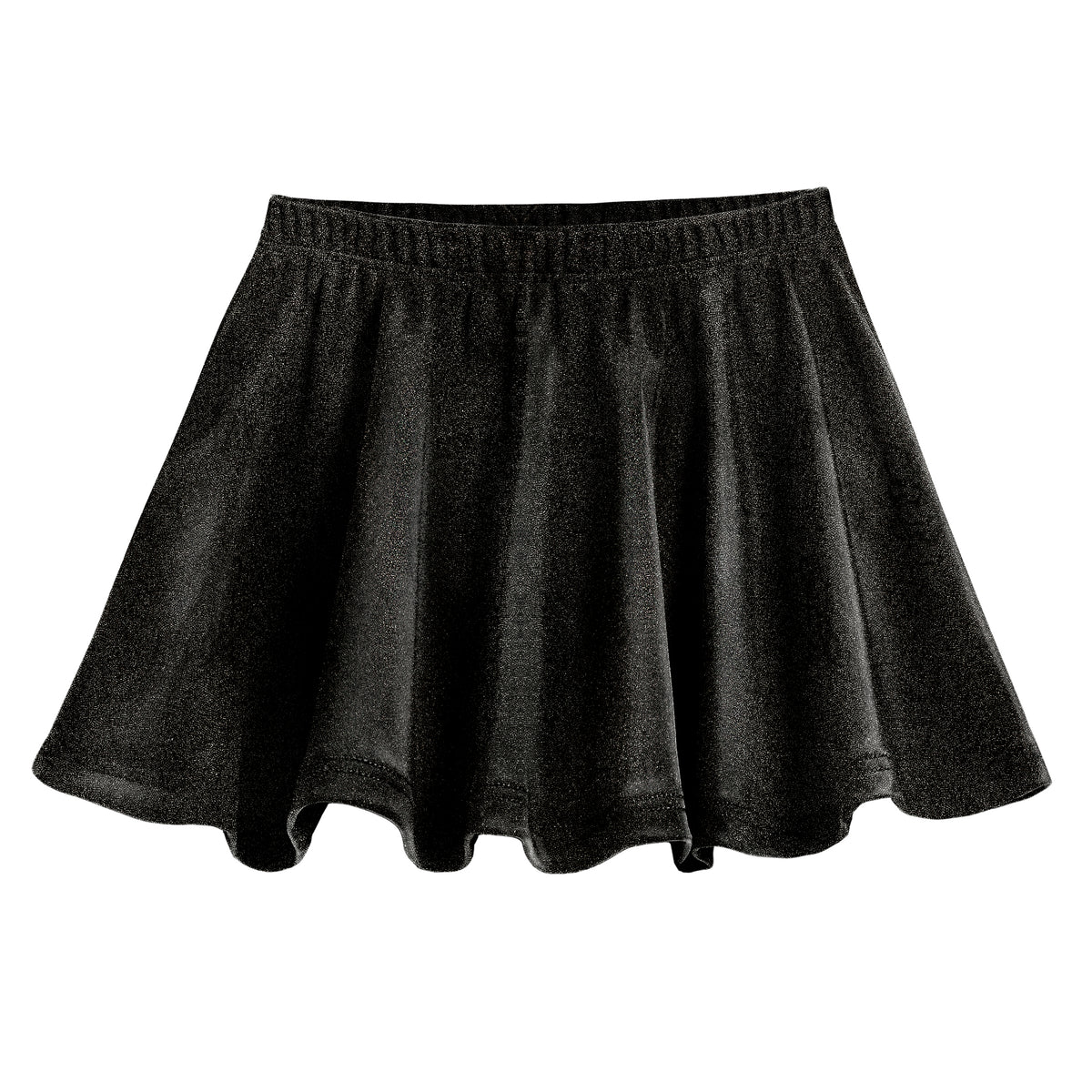 Girls Novelty Circle Skirt | Black Sparkly Shimmer