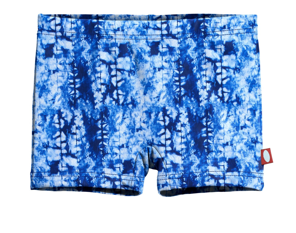 Girls UPF 50+ Printed Swim Boy Shorts | Water Cascade