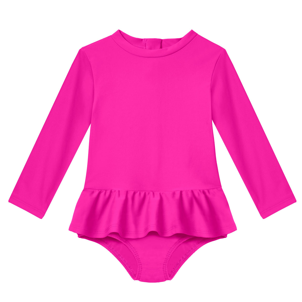 Infant and Toddler Girls UPF 50+ Skirted One-Piece Swimsuit | Hot Pink