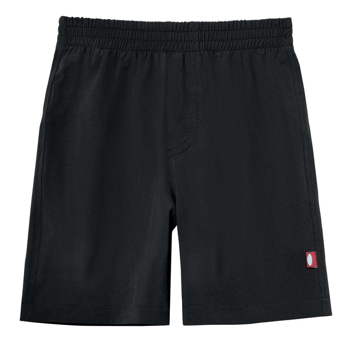 Boys UPF 50+ Soft Stretch Club Swim Trunks - Above The Knee Fit | Black