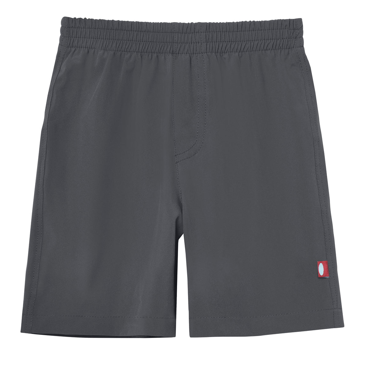 Boys UPF 50+ Soft Stretch Club Swim Trunks - Above The Knee Fit | Charcoal