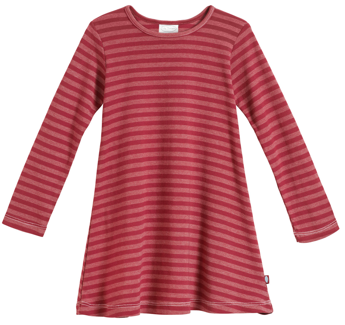 Girls Striped Long Sleeve Dress-Seconds| Damage - Red