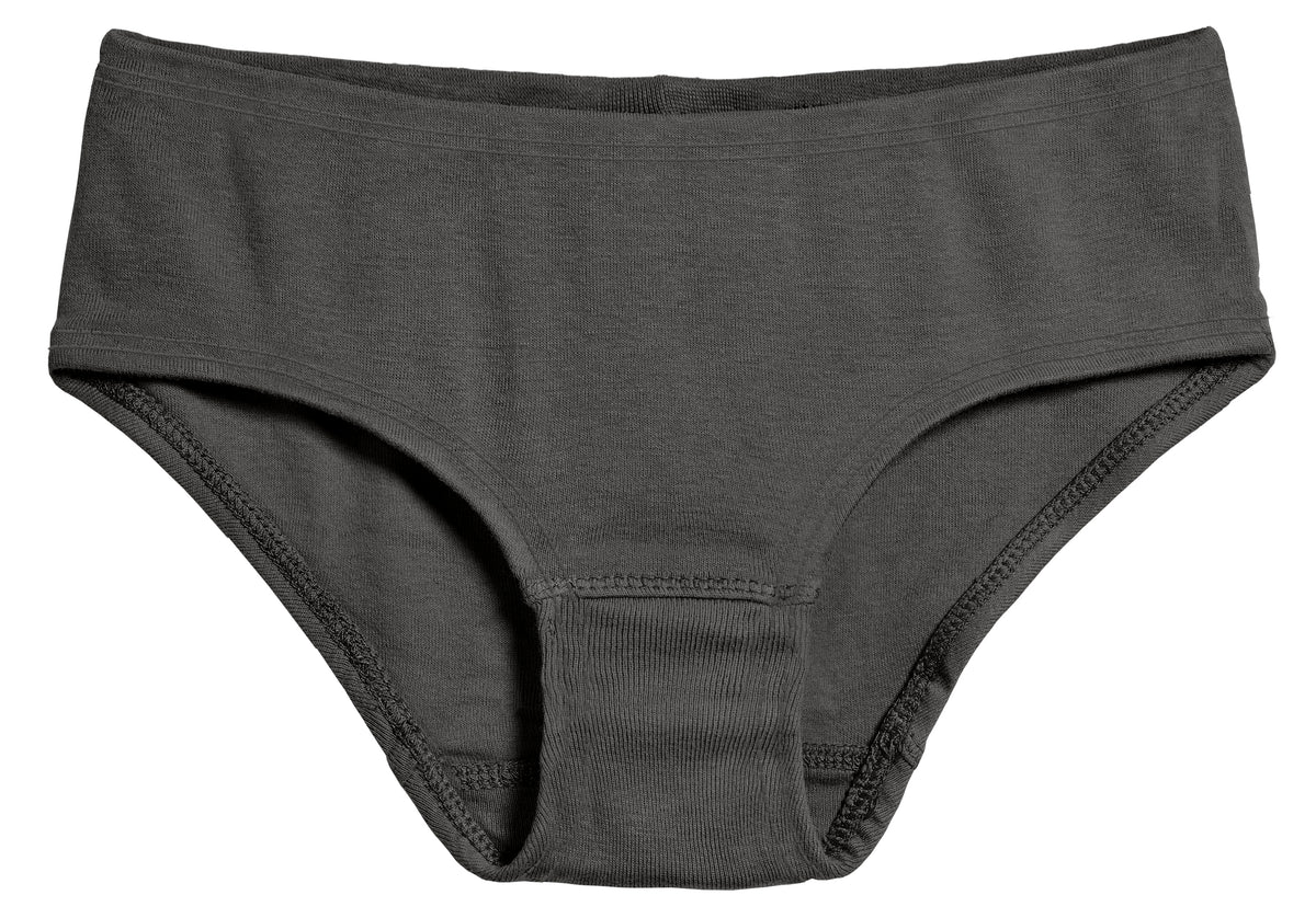 Girls Soft Cotton Brief  | Charcoal