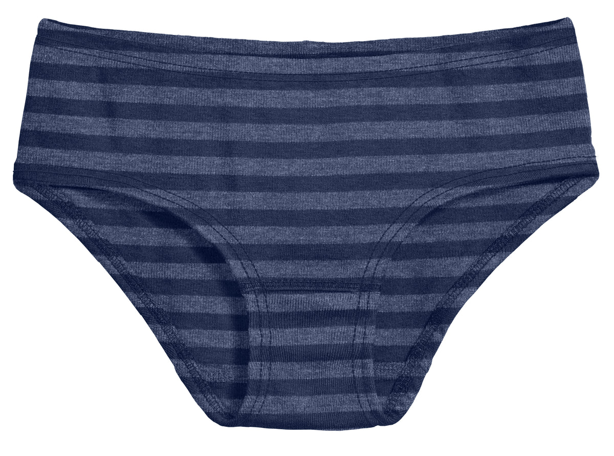 Girls Soft Stripe Brief | Navy