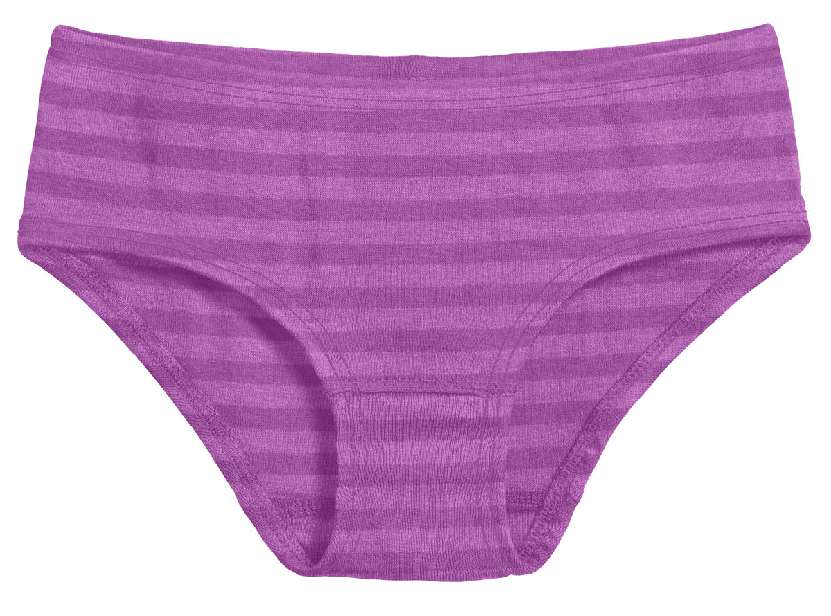 Girls Soft Stripe Brief | Plum