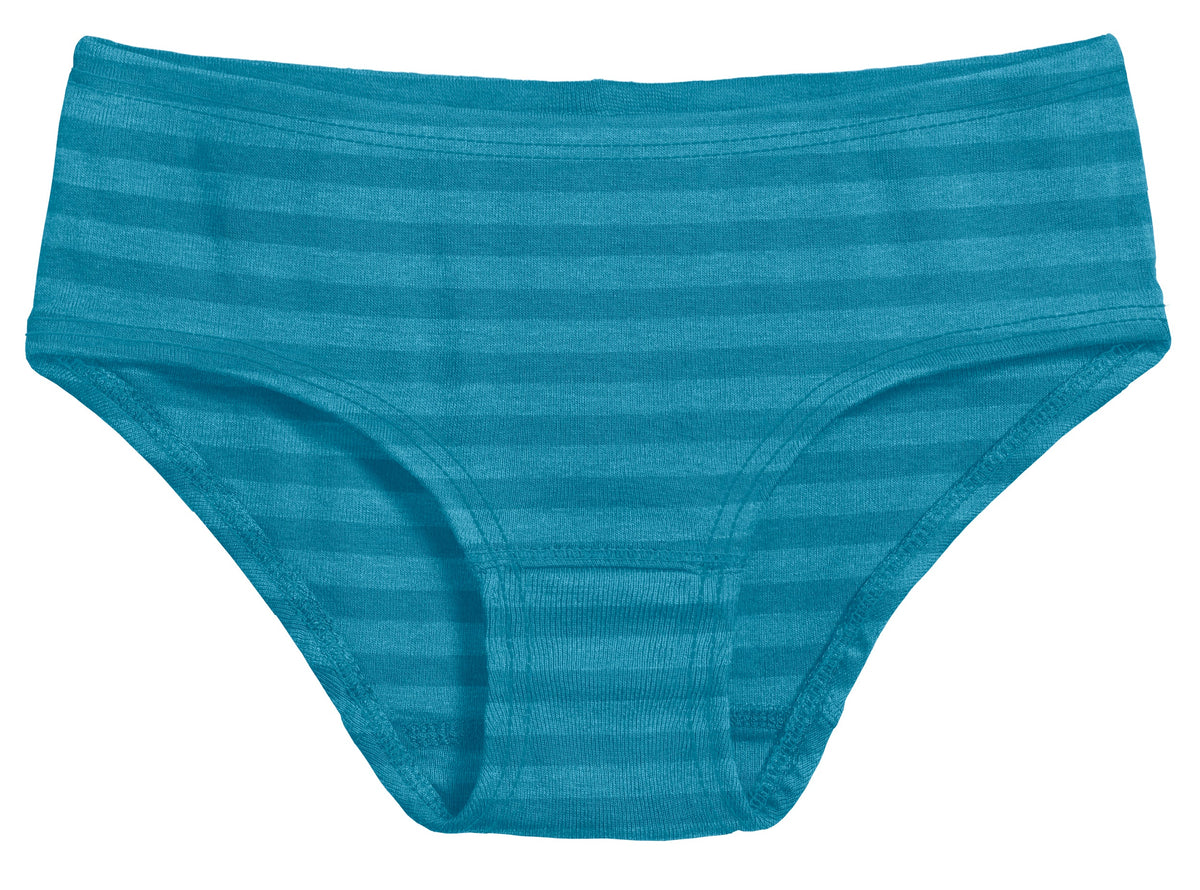 Girls Soft Stripe Brief | Teal