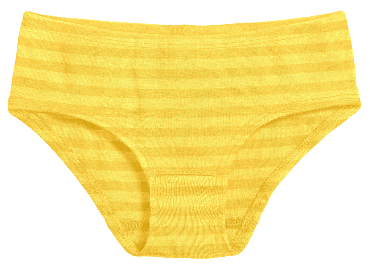 Girls Soft Stripe Brief | Yellow