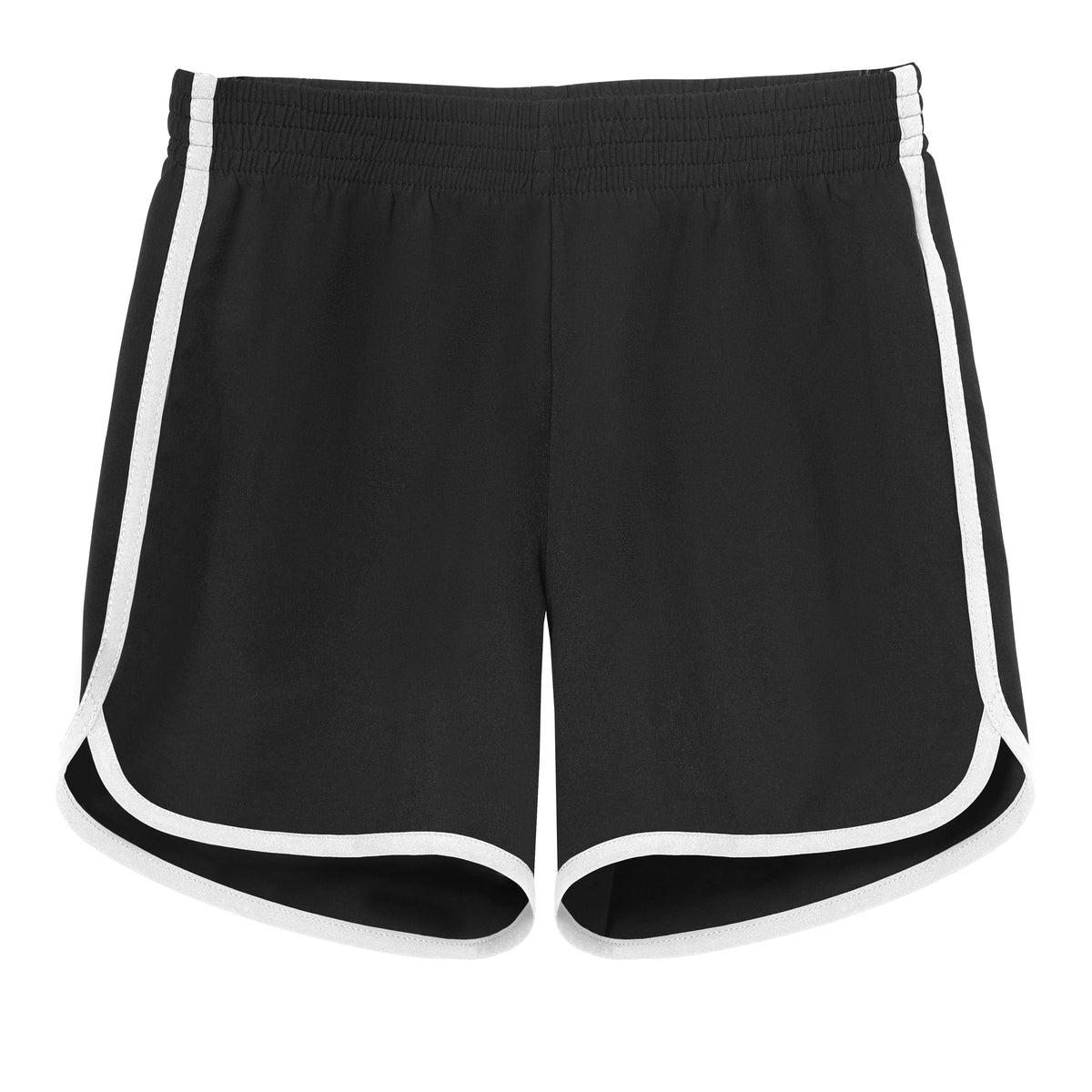 Boys UPF 50+ Classic Surf Style Boys Swim Shorts - Mid-Thigh Length | Black w/ White
