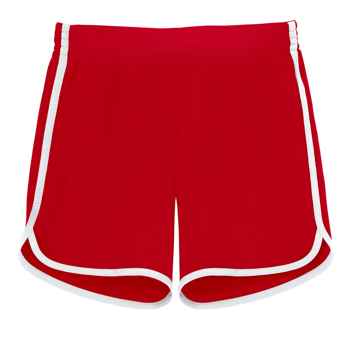 Boys UPF 50+ Classic Surf Style Boys Swim Shorts - Mid-Thigh Length | Red w/ White