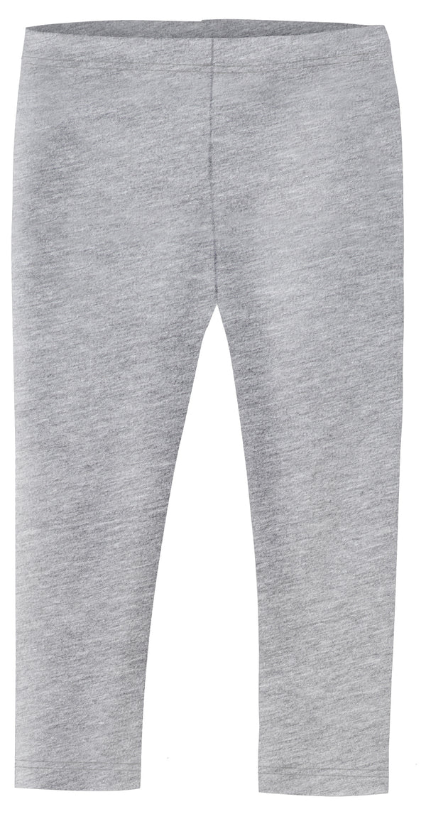 Girls Soft 100% Cotton Capri Leggings | Heather Gray