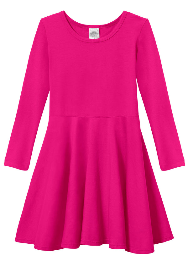 Girls Long Sleeve Cotton Jersey Dress - City Threads USA Girls Long Sleeve Cotton Jersey Dress - City Threads USA