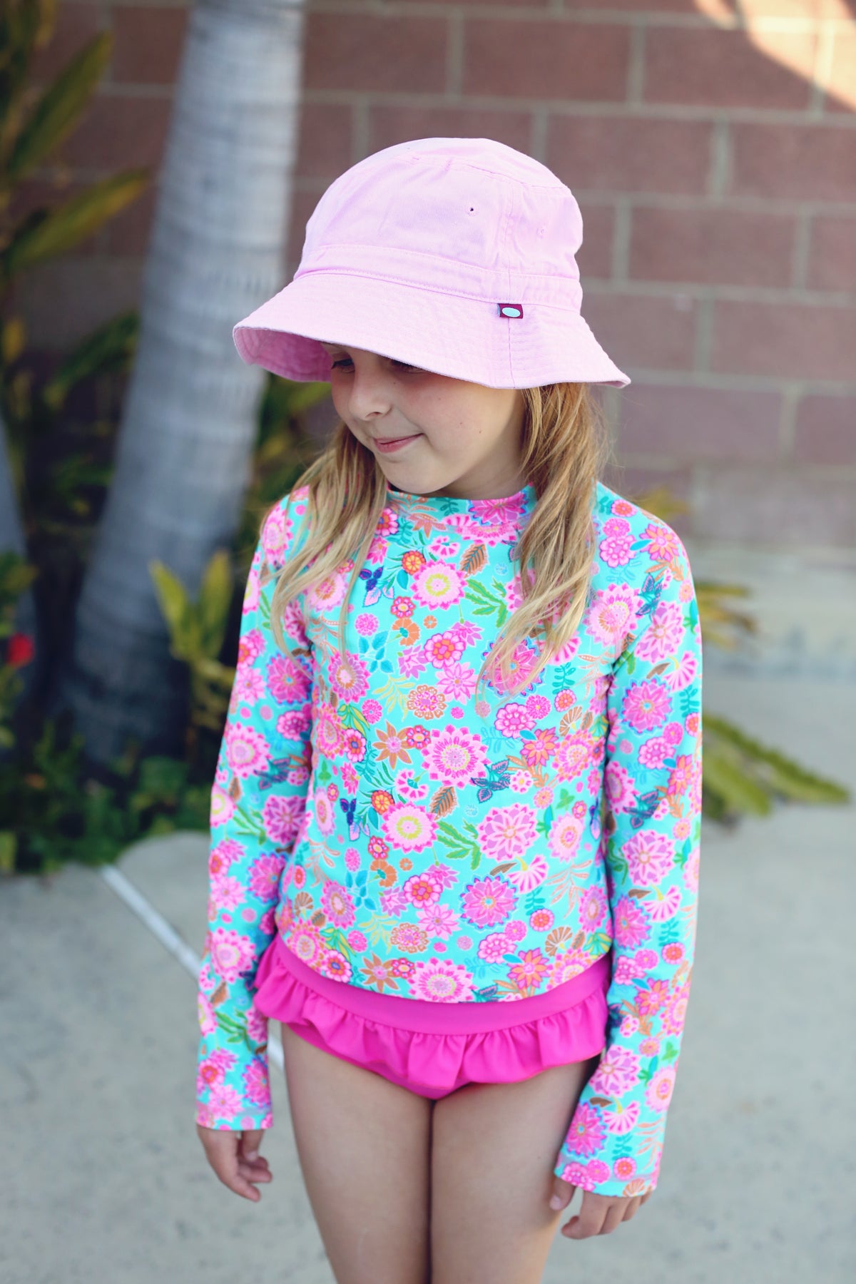 Girls cotton hat top