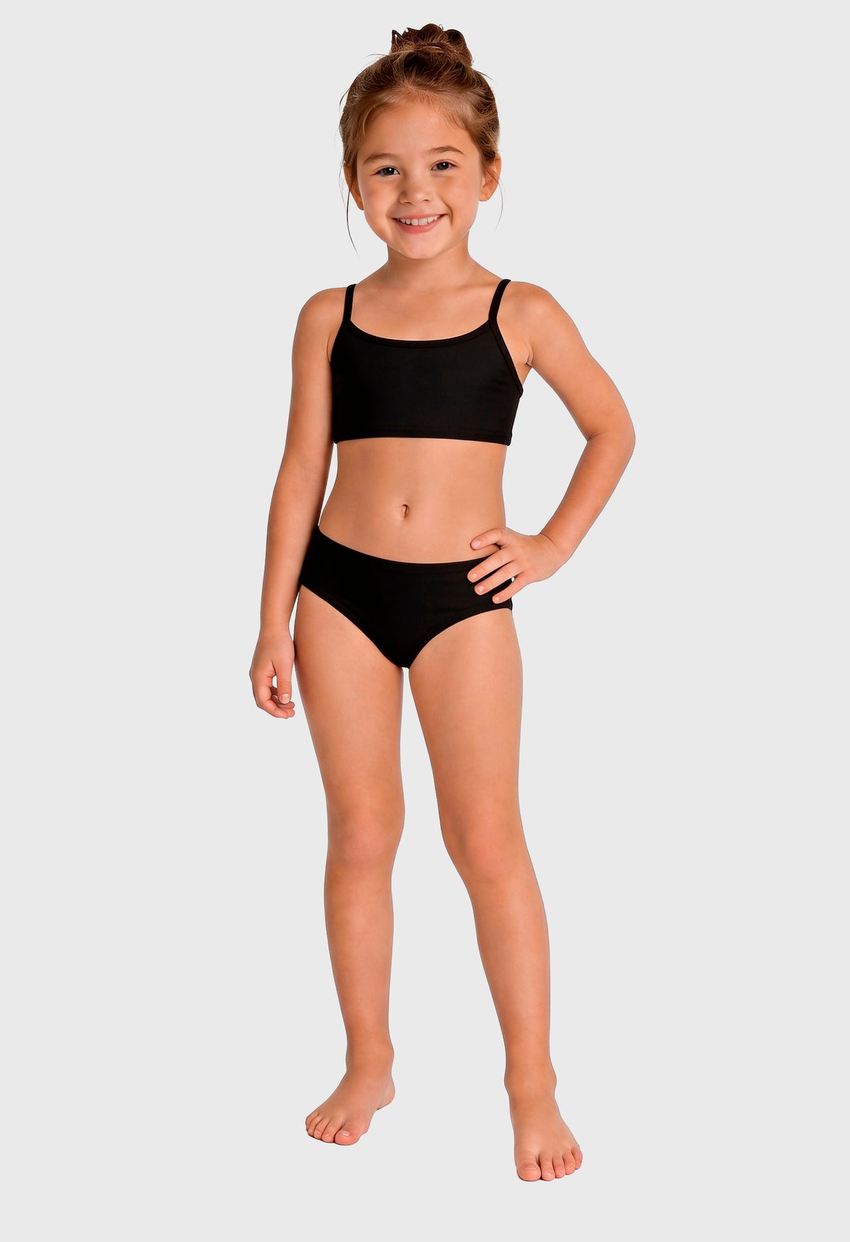 Girls UPF 50+ Bikini 2-Piece Swimsuit Set | Black