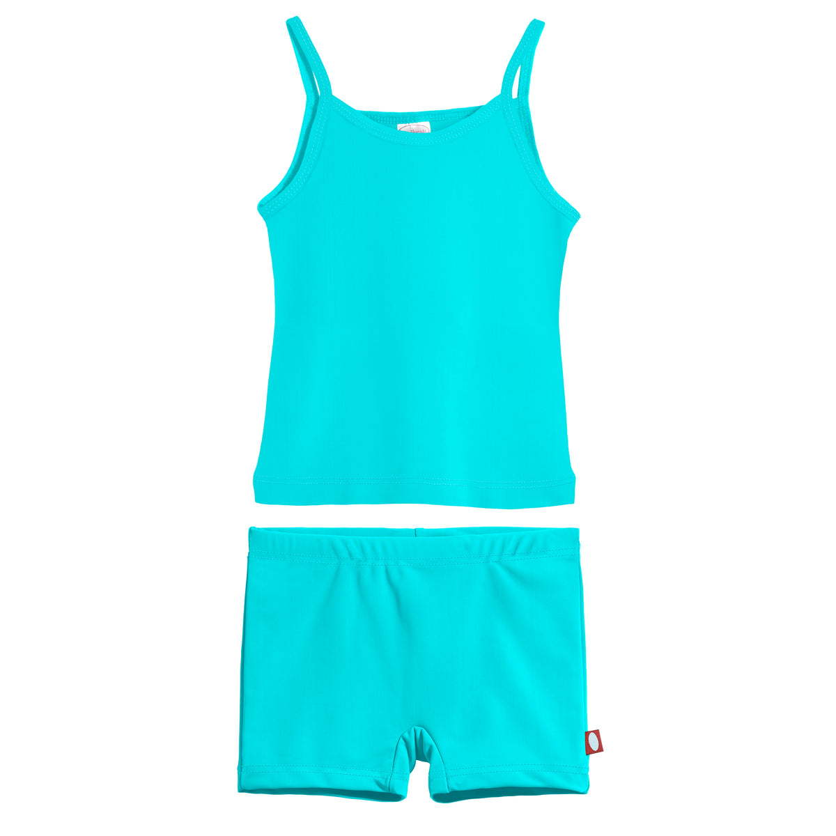 Girls UPF 50+ Swim Cami & Boy Short 2-Piece Set | Turquoise