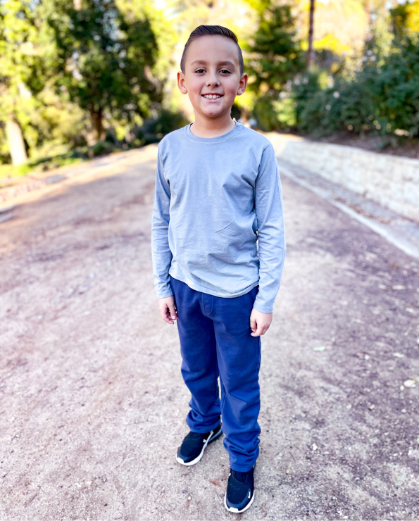 Boys Soft Cotton Jersey Long Sleeve Tee | Chocolate