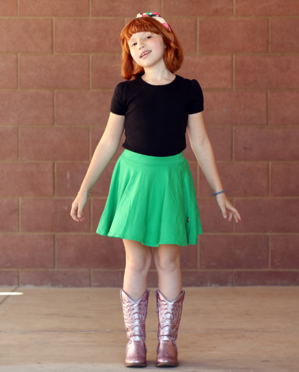 Girls Soft Cotton Jersey Twirly Skirt | Elf