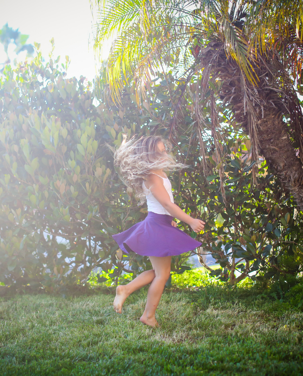 Girls Soft Cotton Jersey Twirly Skirt | Yellow