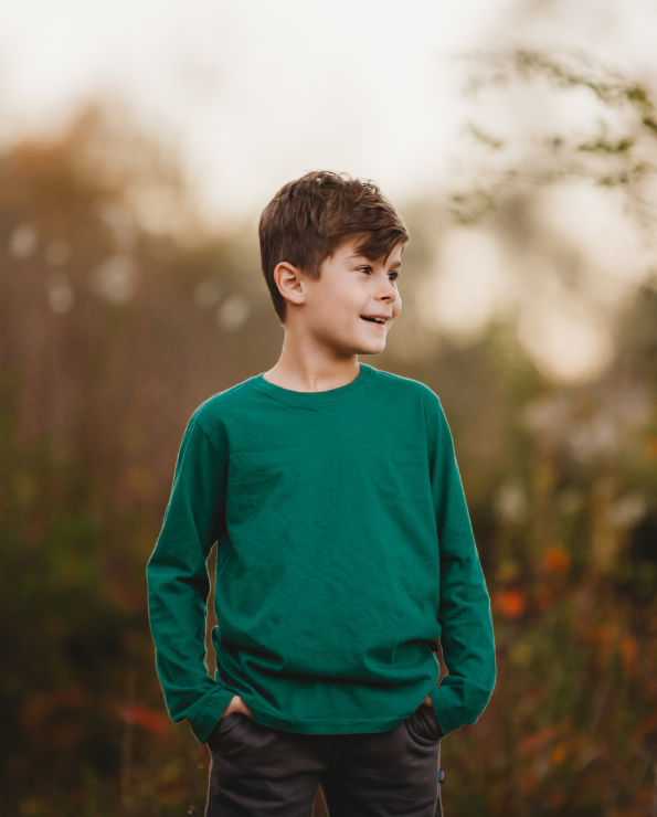 Boys Soft Cotton Jersey Long Sleeve Tee | White