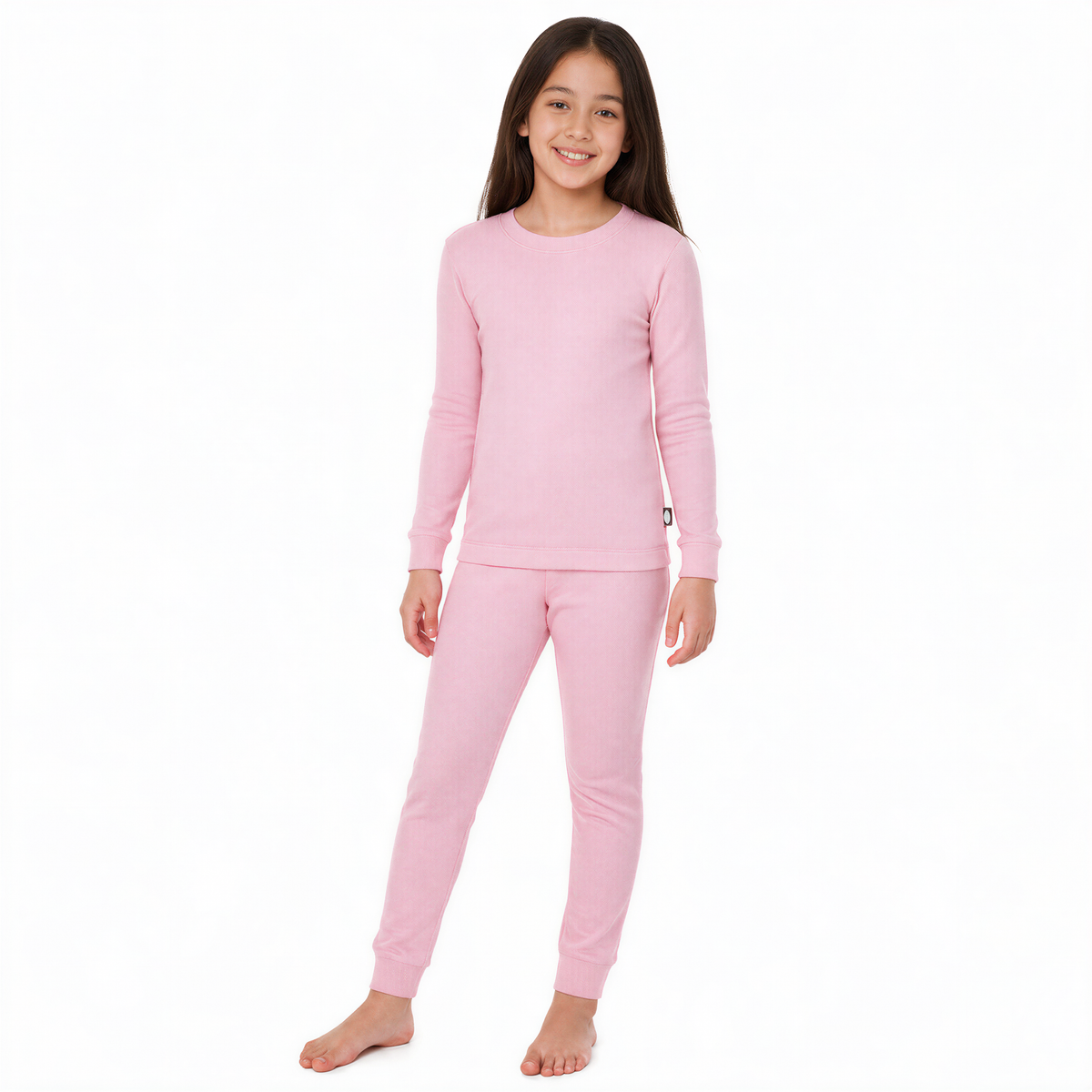 Boys and Girls Soft 100% Organic Cotton Snug Fit Pajama Sets   | Medium Pink