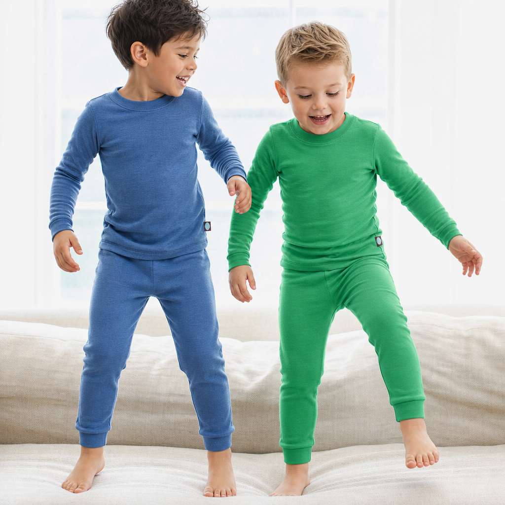 Boys and Girls Soft 100% Organic Cotton Snug Fit Pajama Sets  | Candy Apple