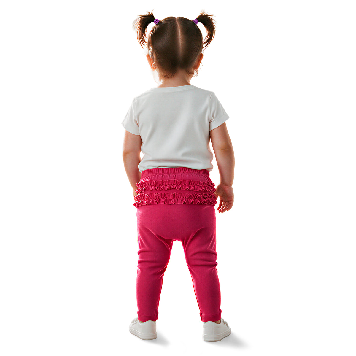 Baby Ruffle Butt Soft 100% Cotton Leggings | Hot Pink
